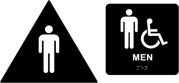 Men Accessible California Title 24 Restroom Sign with Braille Kit