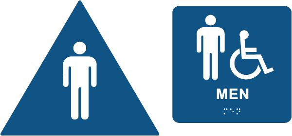 Men Accessible California Title 24 Restroom Sign with Braille Kit