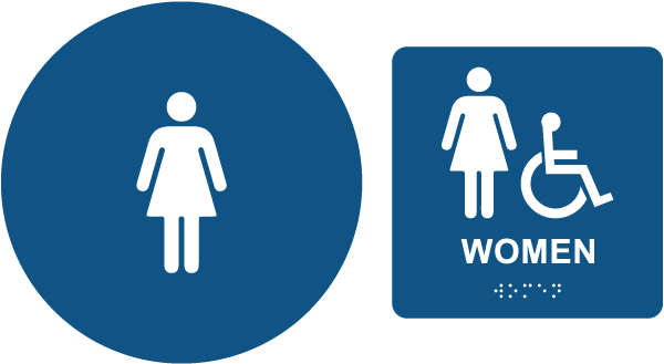 Women Accessible California Title 24 Restroom Sign with Braille Kit