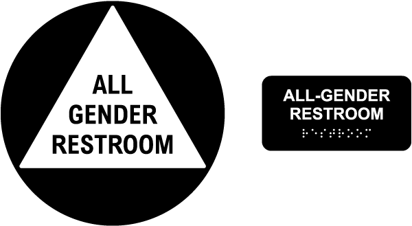 All Gender Restroom California Title 24 Sign with Braille Kit
