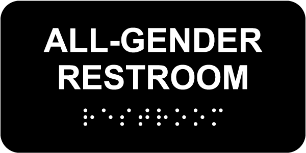 All Gender Restroom California Title 24 Sign with Braille 