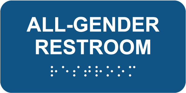 All Gender Restroom California Title 24 Sign with Braille 