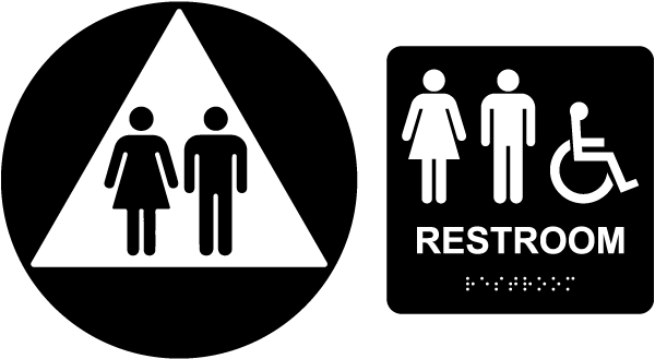 Unisex California Title 24 Restroom Sign with Braille Kit