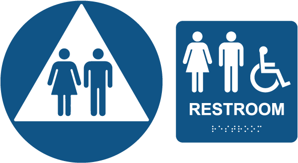 Unisex California Title 24 Restroom Sign with Braille Kit