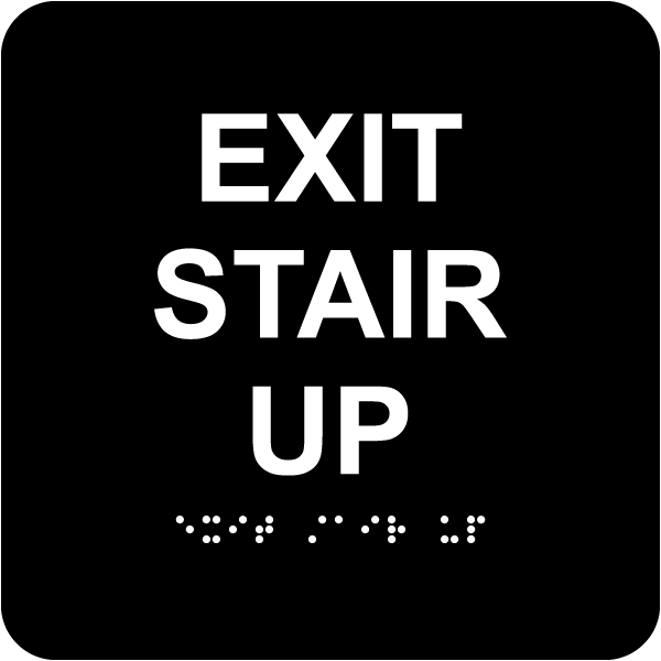 Exit Stair Up Sign with Braille