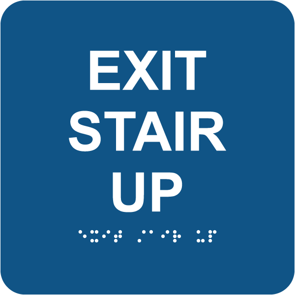 Exit Stair Up Sign with Braille