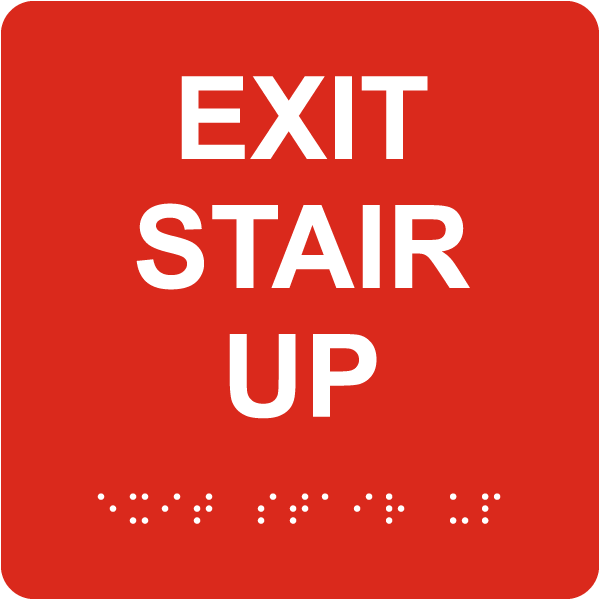 Exit Stair Up Sign with Braille