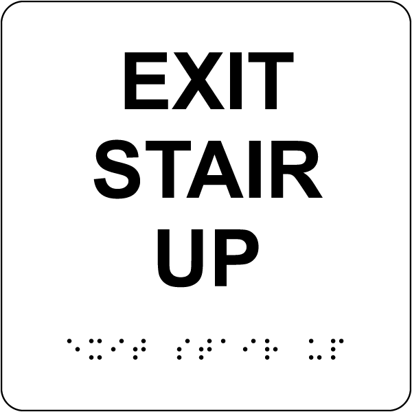 Exit Stair Up Sign with Braille