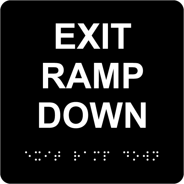 Exit Ramp Down Sign with Braille 