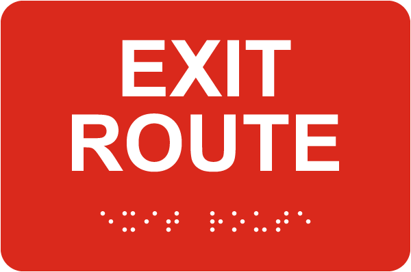 Exit Route Sign with Braille
