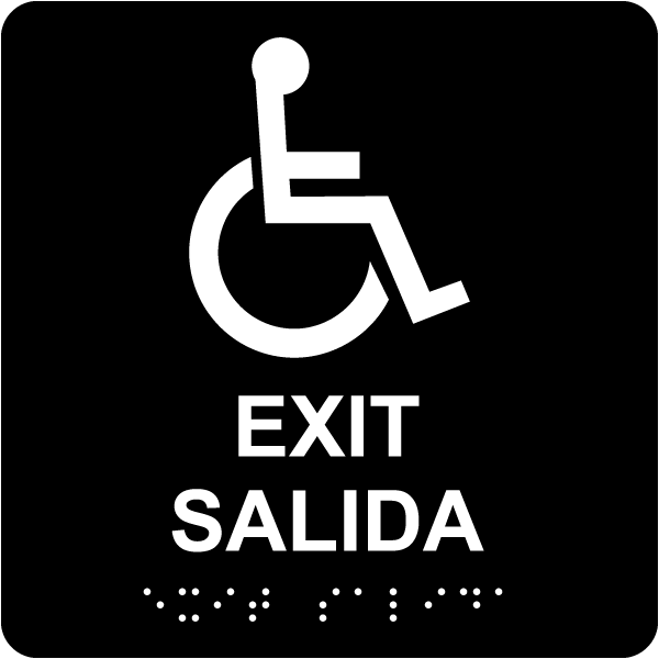 Bilingual Accessible Exit Sign with Braille