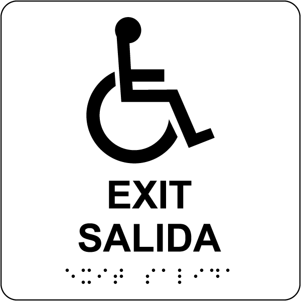Bilingual Accessible Exit Sign with Braille