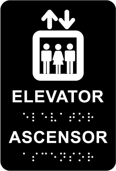 Bilingual Elevator Sign with Braille