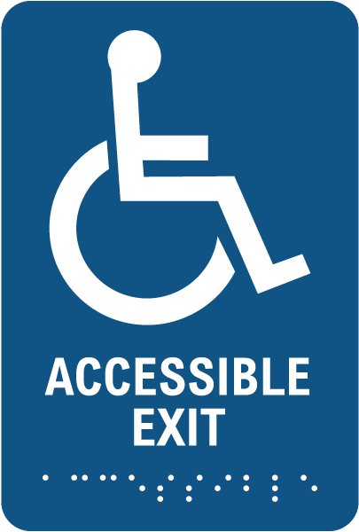 Accessible Exit Sign with Braille