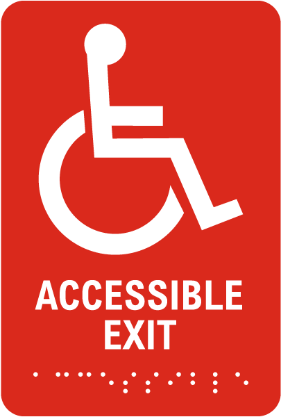 Accessible Exit Sign with Braille