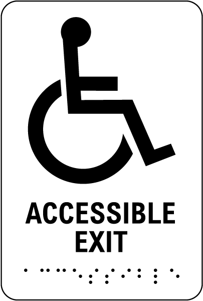 Accessible Exit Sign with Braille