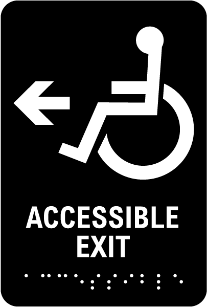 Accessible Exit To The Left Sign with Braille