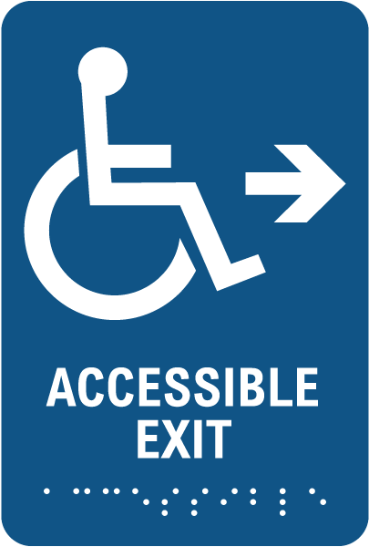Accessible Exit To The Right Sign with Braille