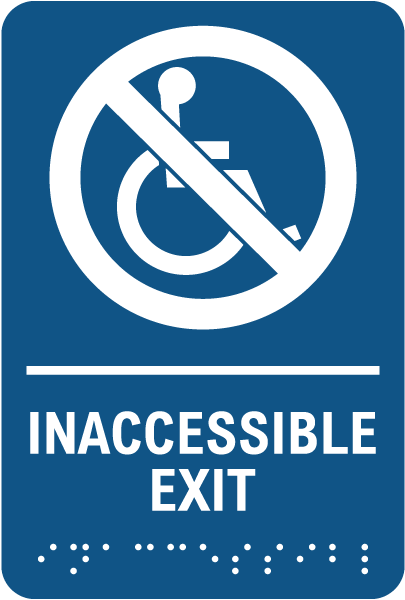 Inaccessible Exit Sign with Braille