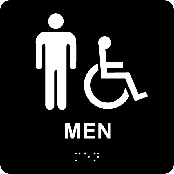 Men California Title 24 Wall Sign with Braille