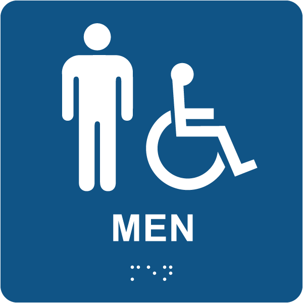 Men California Title 24 Wall Sign with Braille