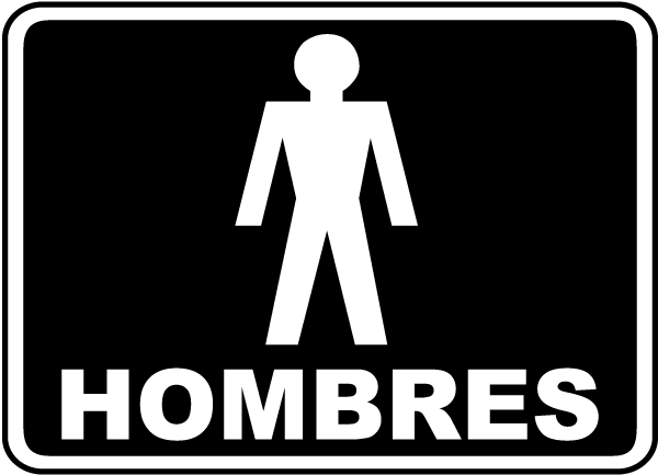 Spanish Men Restroom Sign