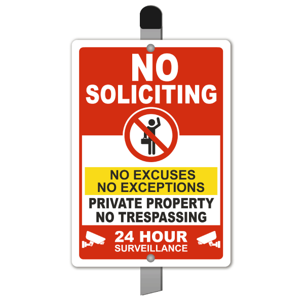 No Soliciting 24 Hour Surveillance Yard Sign
