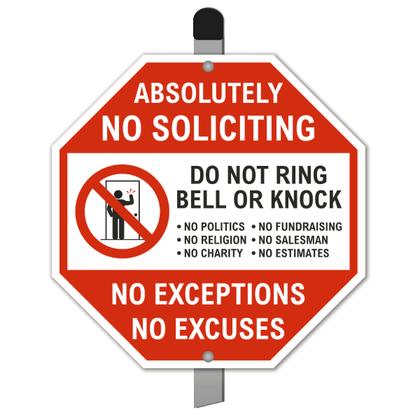 Absolutely No Soliciting Yard Sign