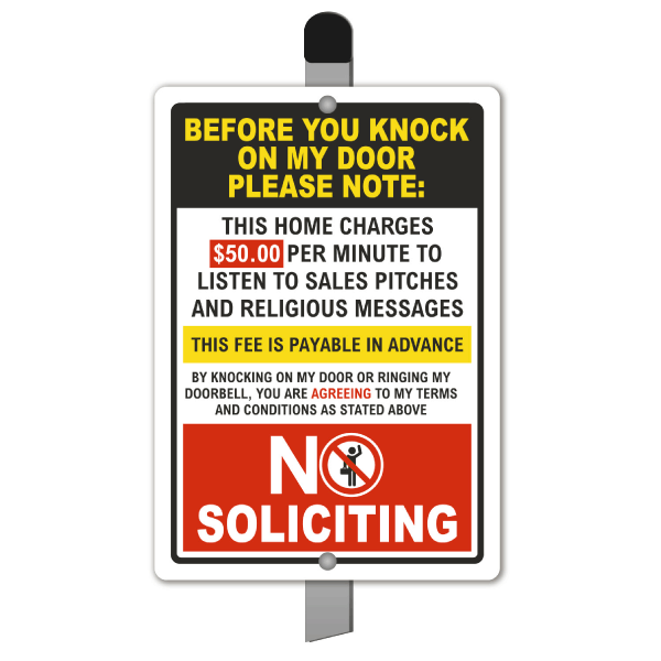 No Soliciting Before You Knock Yard Sign