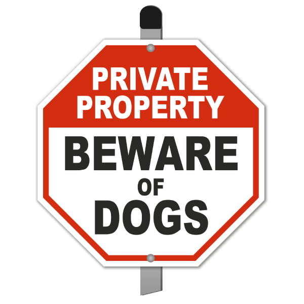 Private Property Beware of Dogs Yard Sign