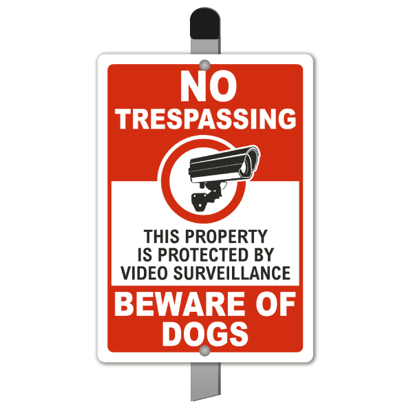 No Trespassing Beware of Dogs Yard Sign