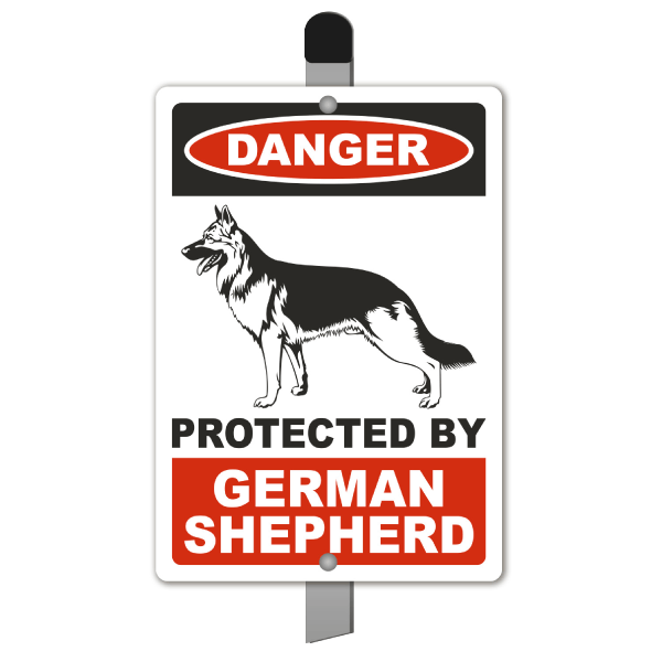 Danger Protected by German Shepherd Yard Sign