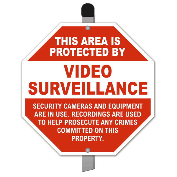 This Area Is Protected By Video Surveillance Yard Sign