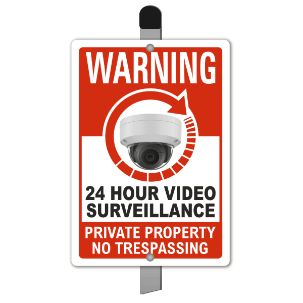 24 Hour Video Surveillance Yard Sign