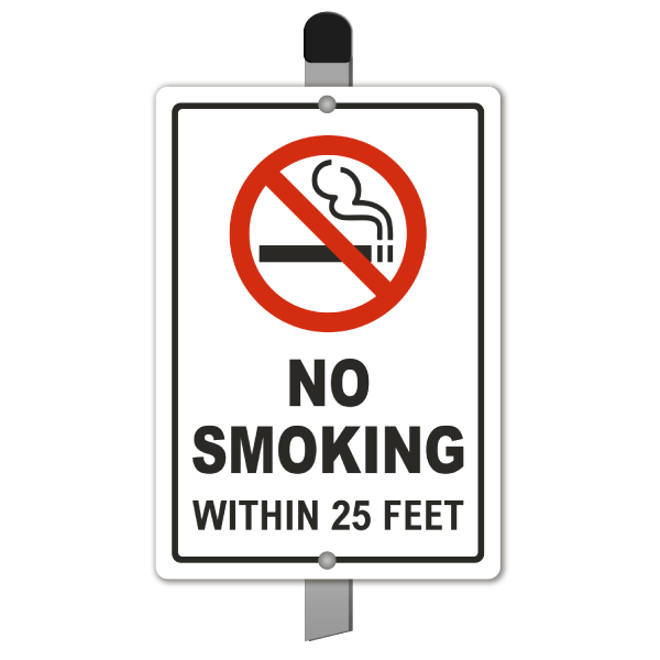 No Smoking Within 25 Feet Yard Sign