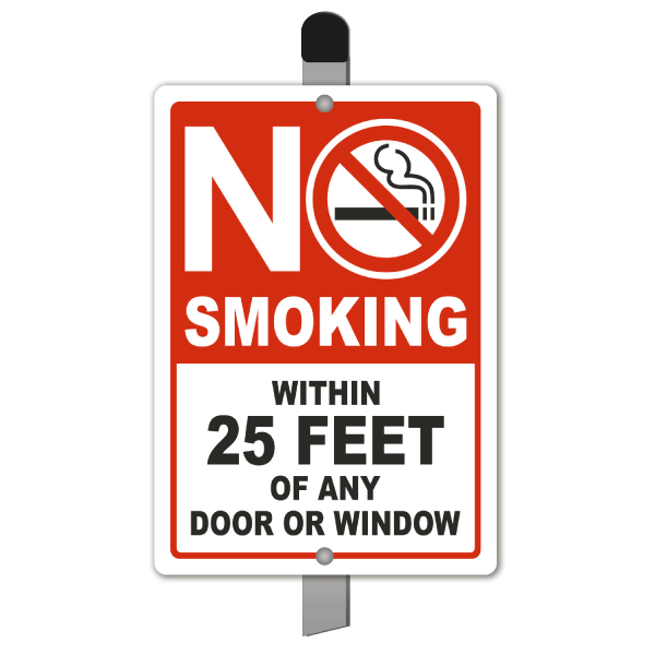 No Smoking 25 Feet of Door or Window Yard Sign