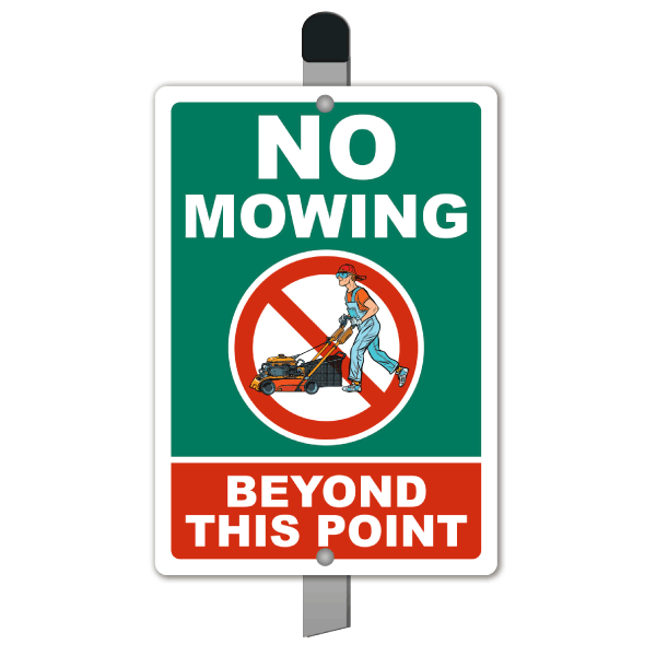 No Mowing Beyond This Point Yard Sign