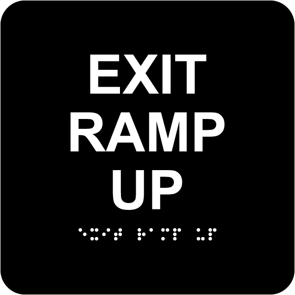 Exit Ramp Up Sign with Braille
