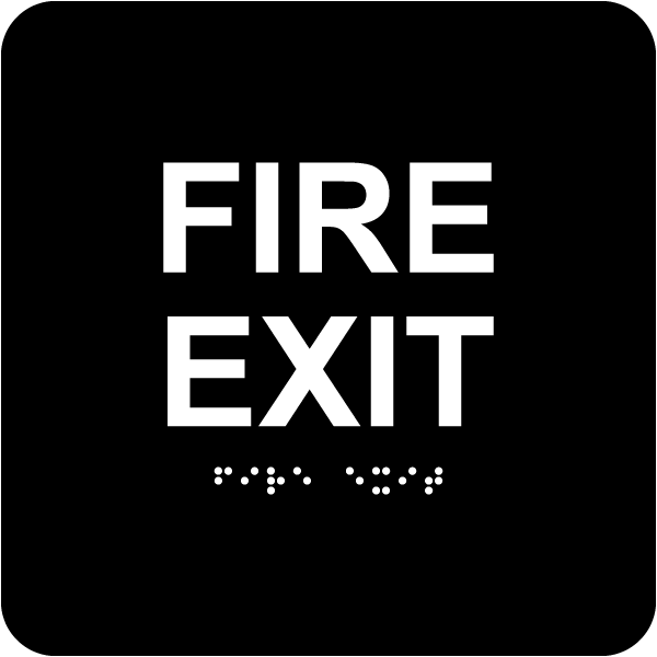 Fire Exit Sign with Braille