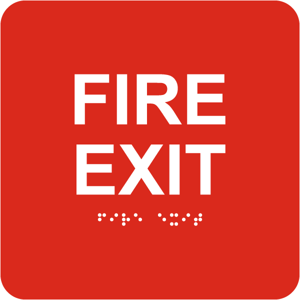 Fire Exit Sign with Braille