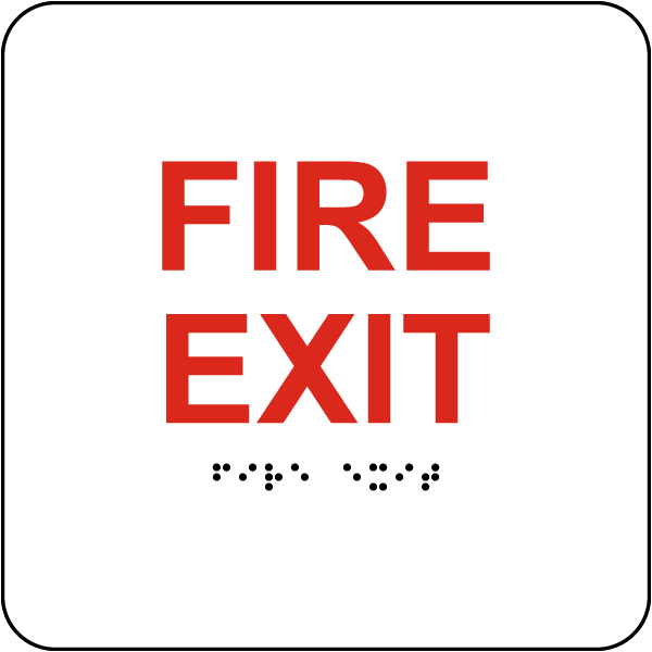 Fire Exit Sign with Braille