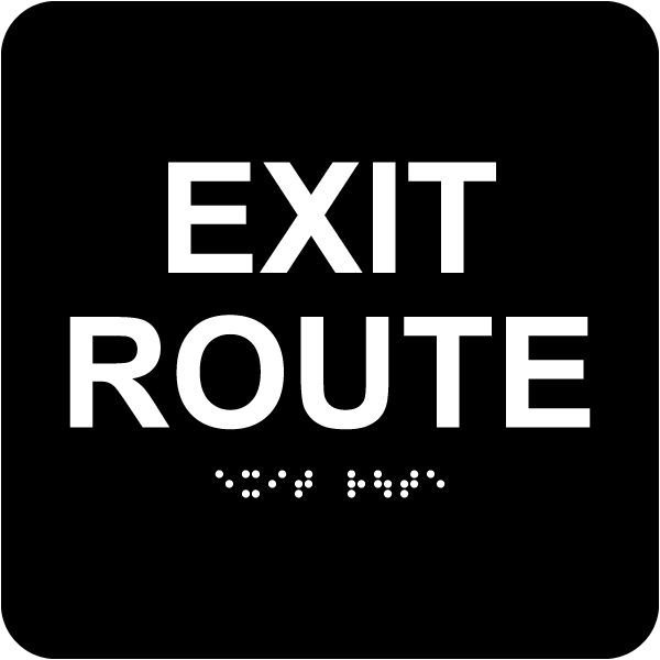 Exit Route Sign with Braille