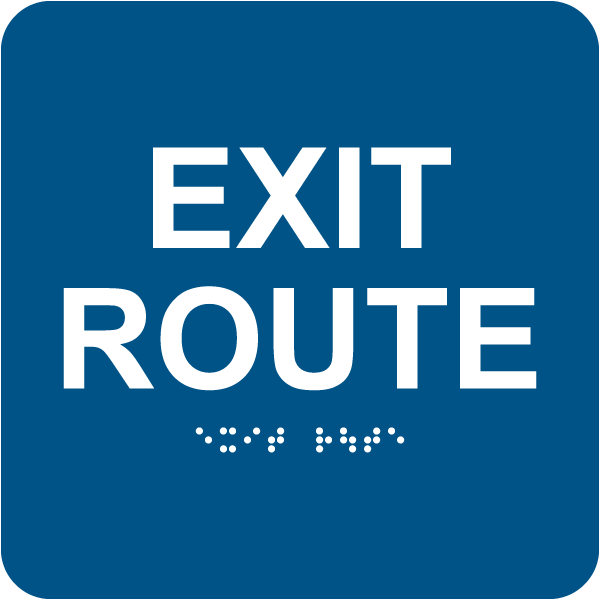 Exit Route Sign with Braille