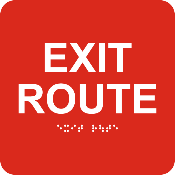 Exit Route Sign with Braille