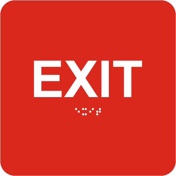 Exit Sign with Braille