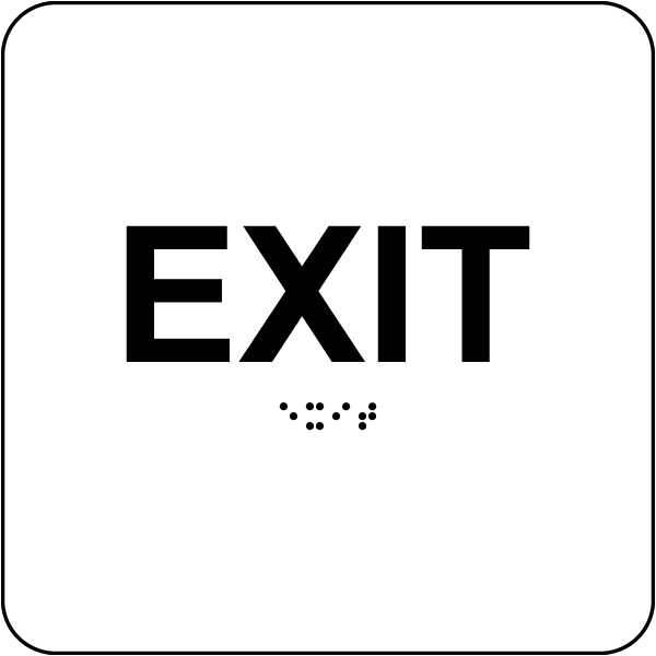Exit Sign with Braille