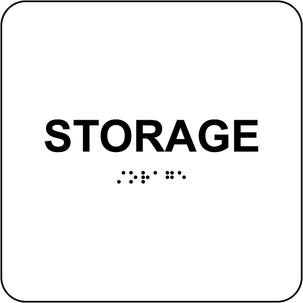 Storage Sign with Braille