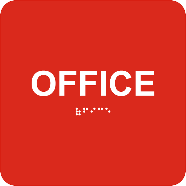 Office Sign with Braille