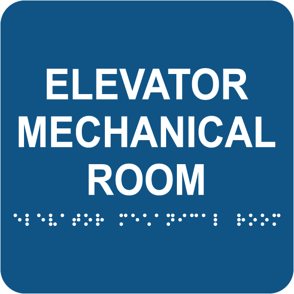 Elevator Mechanical Room Sign with Braille