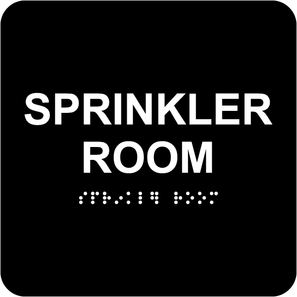Sprinkler Room Sign with Braille